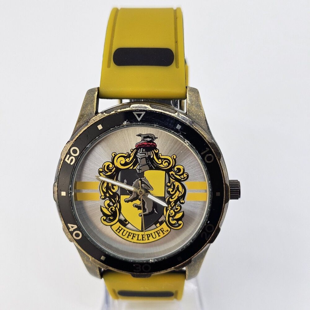 Harry Potter Hufflepuff Men' Watch 44MM‎ Gray Dial Yellow Bands New Battery